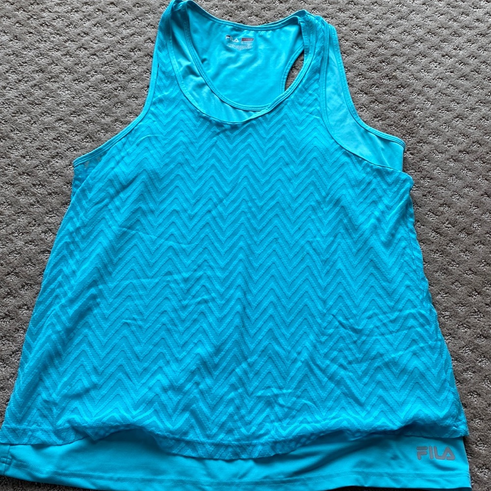 Fils double layer workout tank blue